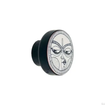 Деревянная ручка для мебели Black Enamel Faces