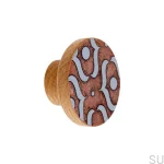 Galka do mebli PATTERN 5 cm - emalia szara - olej bezbarwny - DOT Manufacture.webp