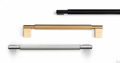 Продолговатая мебельная ручка Arpa 192. Алюминий черный матовый