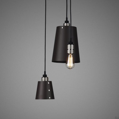 Люстра с абажурами 3.0 Hooked 2 м Сталь Графит с серебром