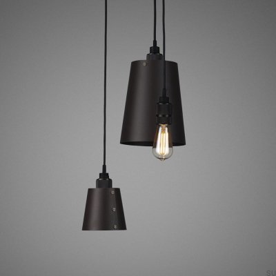 Люстра с абажурами 3.0 Hooked 2 м Сталь Графит с обожженной бронзой