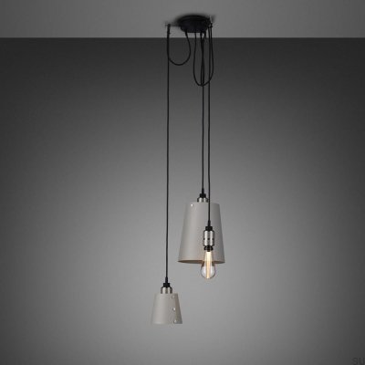 Люстра с абажурами 3.0 Hooked 2.6 м Стальной серый с серебром