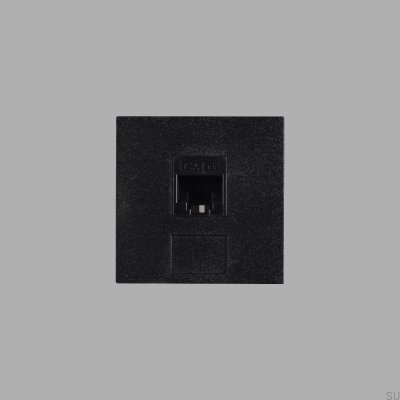 Модульный разъем RJ45 CAT6, 45 мм, сталь, черный, европейский стандарт