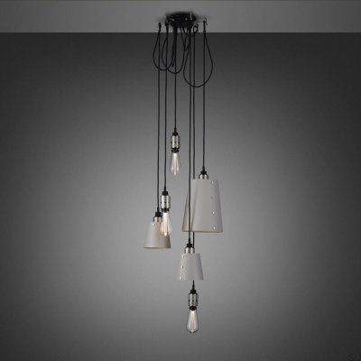 Люстра с абажурами 6.0 Hooked 2.6 м Стальной серый с серебром