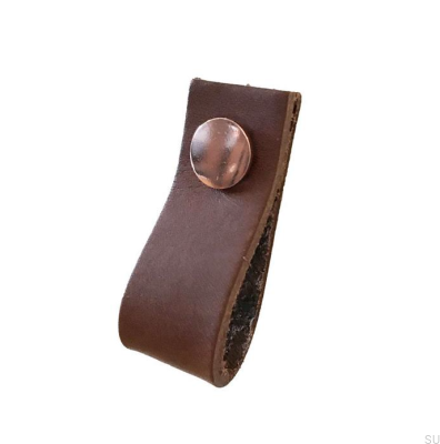 Мебельная ручка Loop Leather Brown with Copper