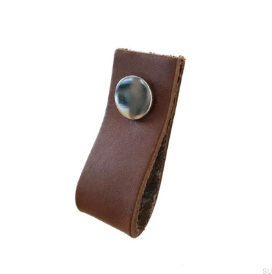 Мебельная ручка Loop Leather Brown with Chrome
