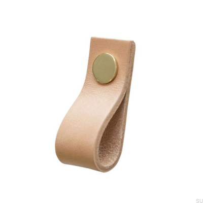 Ручка мебельная Петля Кожа с золотом