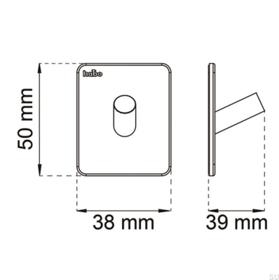 Черная настенная вешалка из нержавеющей стали Edge 38
