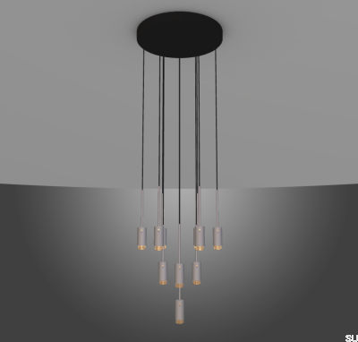 Классическая серая люстра с вытяжкой (выбирается по запросу)