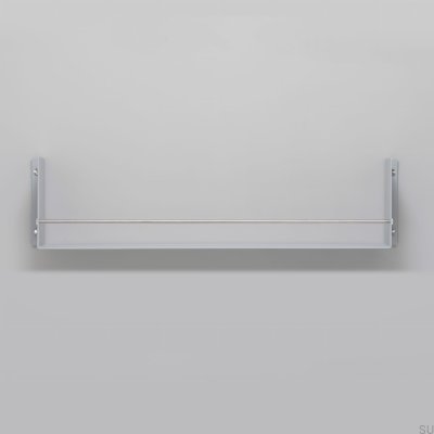 Полка стальная серая с серебряными перилами