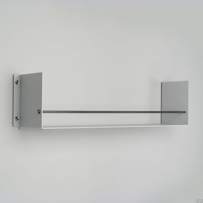 Полка из серой стали с перилами цвета оружейного металла