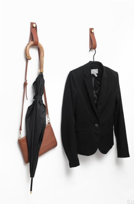 Настенная вешалка 0153L Кожа Темно-коричневая с матовым серебром