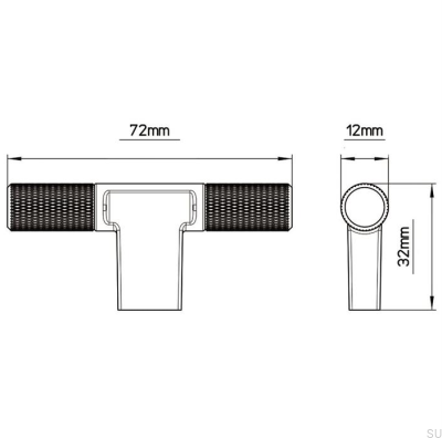 Ручка мебельная с шайбой T-Bar 2509, Металл Черный