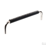 Uchwyt meblowy podłużny 7353 128 Nikiel Polerowany z Czarną Skórą.png