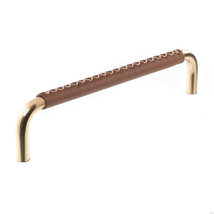Uchwyt meblowy podłużny 7353 128 Mosiężny Polerowany ze Skórą.png