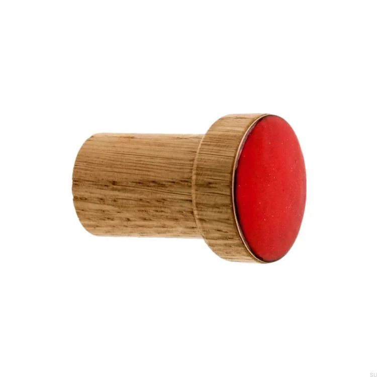 wieszaki SIMPLE emaliowane 3 cm - olej bezbarwny  - czerwony.webp