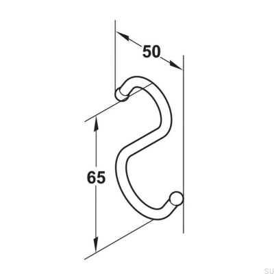 Одинарный крючок 6K Полированный хром