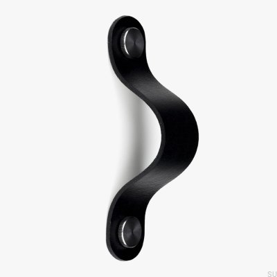 Ручка мебельная удлиненная Pin-Pin Leather черная с серебром