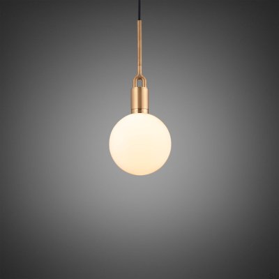 Подвесной светильник Forked M из латуни с абажуром молочного цвета