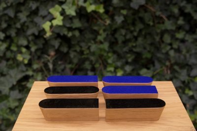 Мебельная ручка Solo Blue 60 Enamel Blue - Oil Бесцветный Полуматовый