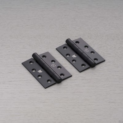 Петля 102 x 76 x 3 мм, стальная, сварная, черная, дверная (комплект из 2 шт.)