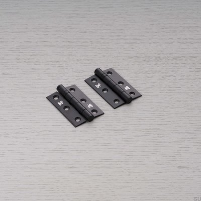 Петля 76 x 51 x 2 мм, стальная, сварная, черная, дверная (комплект из 2 шт.)