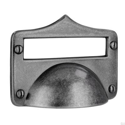 Ручка мебельная удлиненная 1682 Античное серебро