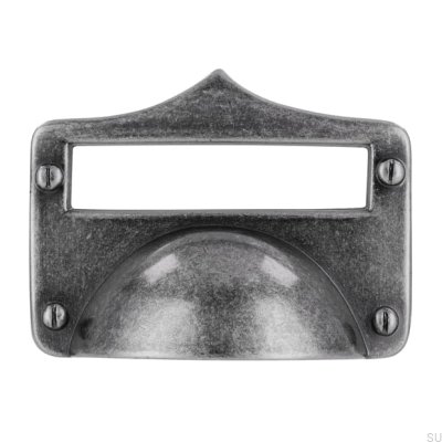 Ручка мебельная удлиненная 1682 Античное серебро