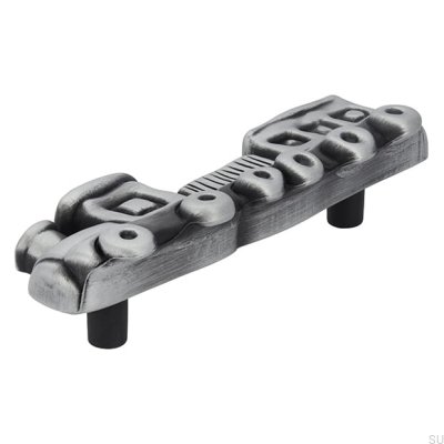 Ручка мебельная удлиненная Поезд 1883 Античное серебро