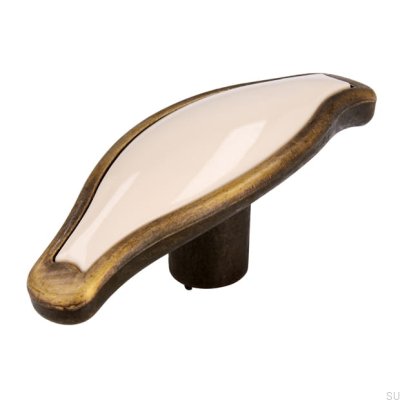 Ручка для мебели 1889 г. Античная бронза с бежевым