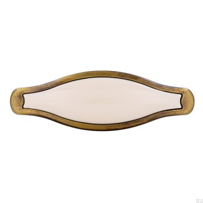 Ручка для мебели 1889 г. Античная бронза с бежевым