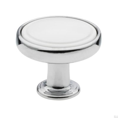 Ручка для мебели 1971 30 Silver Polished with White