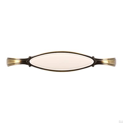 Ручка мебельная удлиненная 1973 96 Античная бронза с бежевым