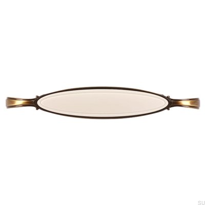 Ручка мебельная удлиненная 1973 128 Античная бронза с бежевым