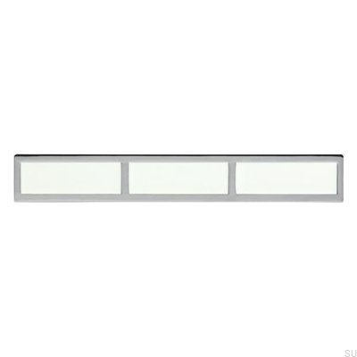 Ручка мебельная удлиненная 2014 128 Хром Полированный с Белым