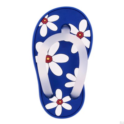 Ручка мебельная H210L левая резиновая синяя