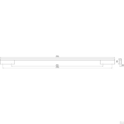 Ручка мебельная удлиненная 2110 480/576 Алюминий Серебристый Матовый