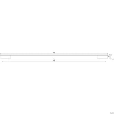 Ручка мебельная удлиненная 2110 640/736 Алюминий Серебристый Матовый