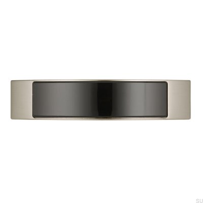 Ручка мебельная удлиненная 2184 96 Silver Brushed with Black