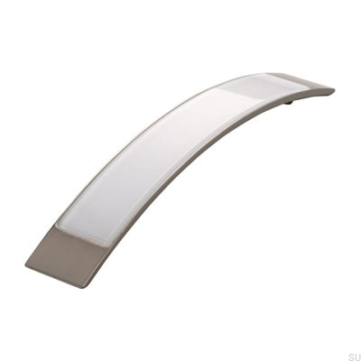 Ручка мебельная удлиненная 2184 160 Silver Brushed with White