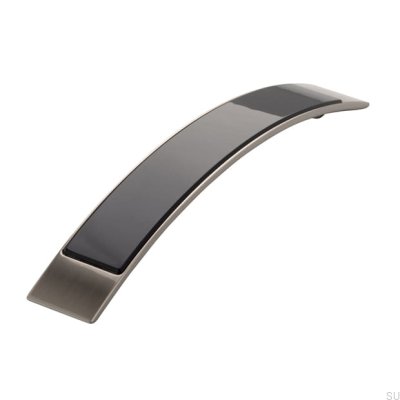 Ручка мебельная удлиненная 2184 160 Silver Brushed with Black
