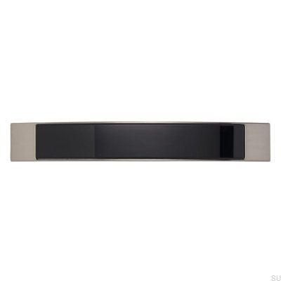 Ручка мебельная удлиненная 2184 160 Silver Brushed with Black