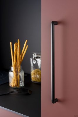 Мебельная ручка Roma 320, длинная, черный матовый