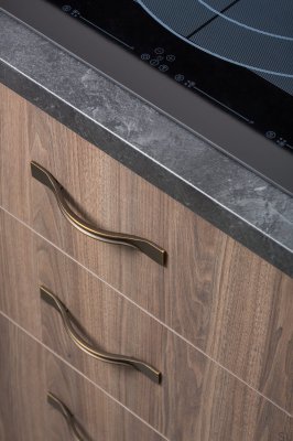 Мебельная ручка продолговатая Raviolo 96 Античное золото