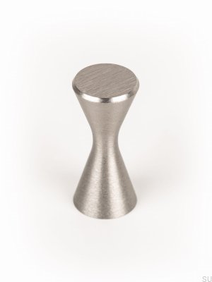 Серебряная матовая мебельная ручка Diabolo