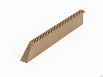 Ручка мебельная продольная Rail 160, алюминий, золото, брашированный, кава