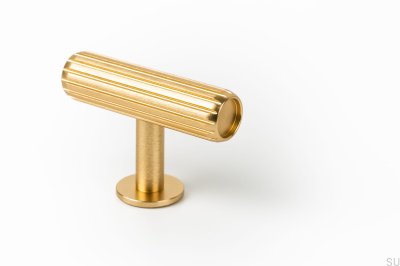 Мебельная ручка T-Bar Rille Brushed Gold