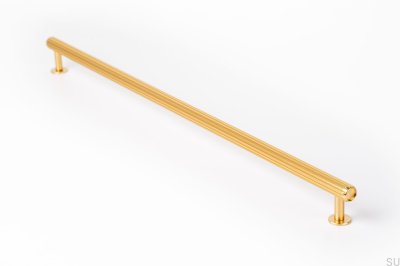 Ручка мебельная продолговатая Rille 480 Gold Brushed