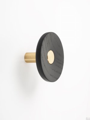 Zoot 90 Деревянная настенная вешалка черного цвета с золотым эко