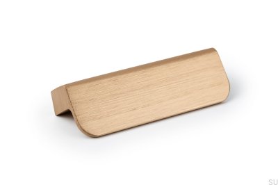 Ручка мебельная продолговатая Flapp 32, алюминий, золото, брашированный, кава